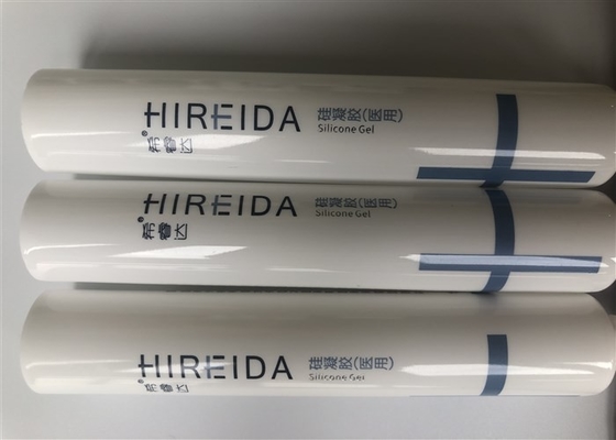 Milk White Plastic Tube Packing 5 Layer Tubes Hireida Silicone Gel 3 Color Offset Hot Stamping