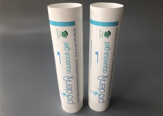Aqueous Gel Plastic Cosmetic Tubes White Ribbed Screw On Cap Diameter 30mm