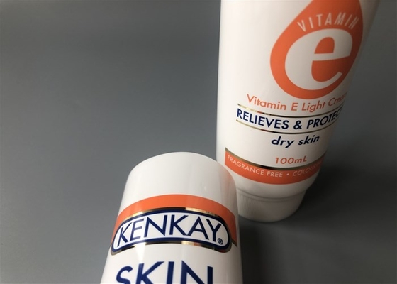 Skin Relief 100ml Plastic Cream Tubes  2c Offset Screen Printing Glossy With Teeth Cap