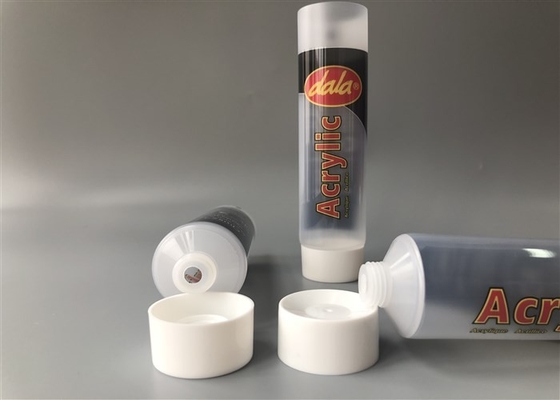 Acrylic Transparent Plastic Tube Packing 4c Offset Screen Printing With Screw On Cap 75ml