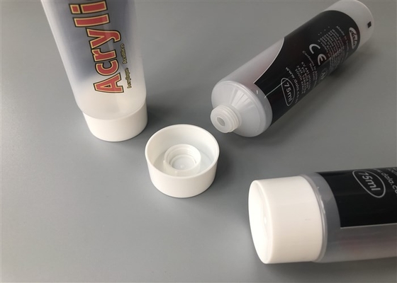 Acrylic Transparent Plastic Tube Packing 4c Offset Screen Printing With Screw On Cap 75ml