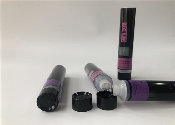 Transparant Clear Silk Screen Plastic Tubes Cosmetics 10ml With Black Screw On Cap