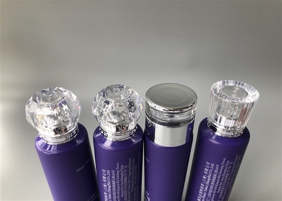 100ml Purple Plastic Cosmetic Tubes Silk Screen And Soft Touch Printing