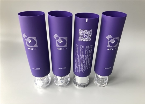 100ml Purple Plastic Cosmetic Tubes Silk Screen And Soft Touch Printing