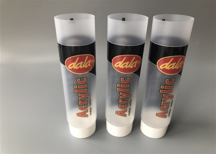 Acrylic Transparent Plastic Tube Packing 4c Offset Screen Printing With Screw On Cap 75ml